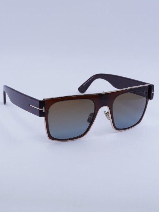 Tom Ford Edwin FT1073 48F Sunglasses Brown / Havana Square Frame, Brown Lenses